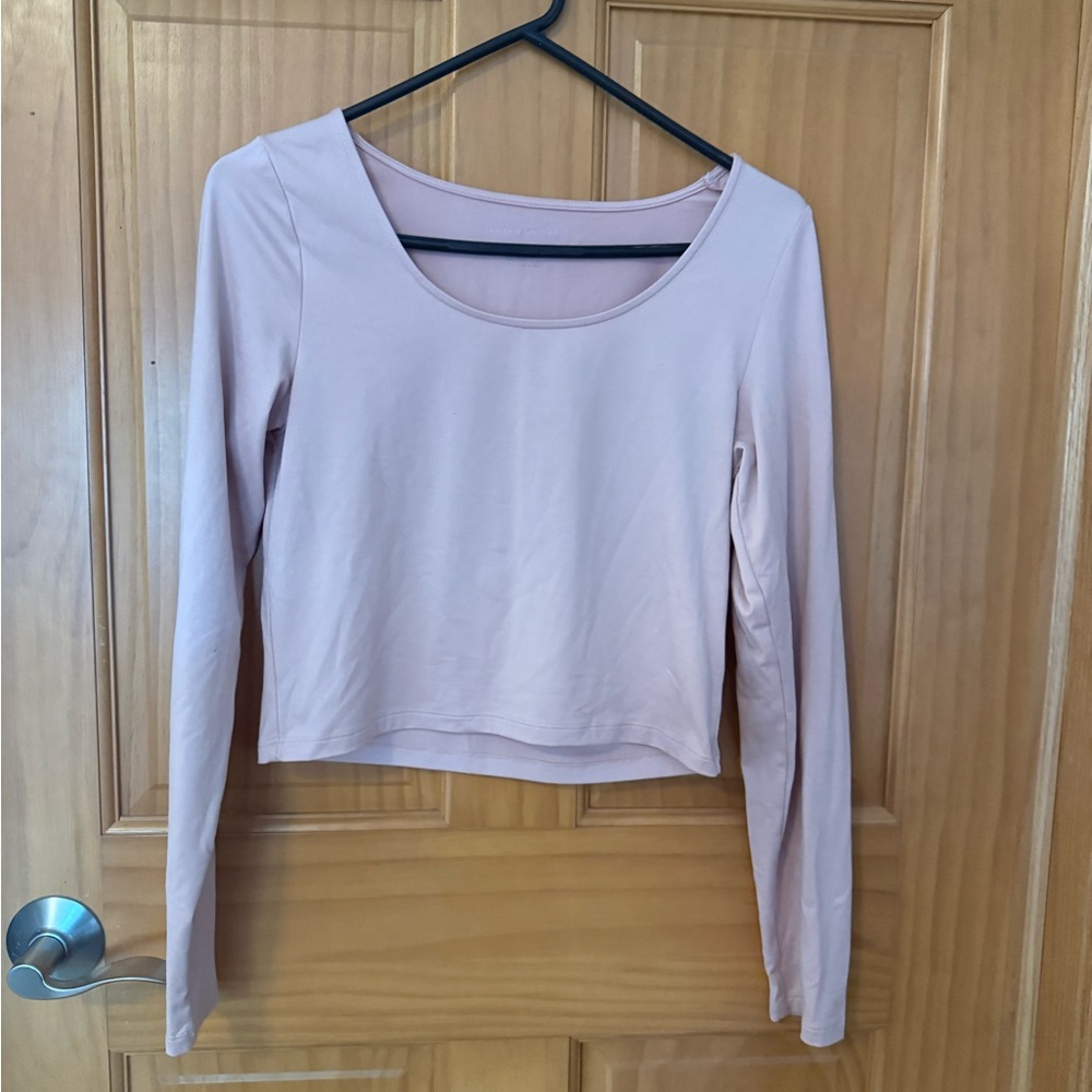 American Eagle Outfitters Light Pink Long Sleeve Top